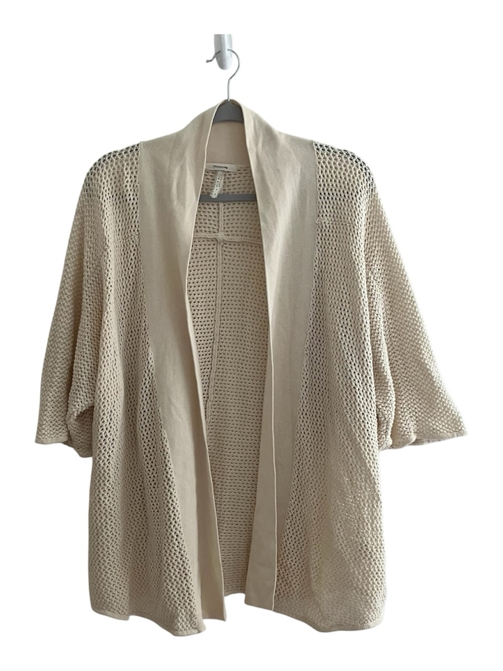 Old Navy Maternity Open Knit Cardigan Women’s M Cream Ivory 100% Cotton Kimono